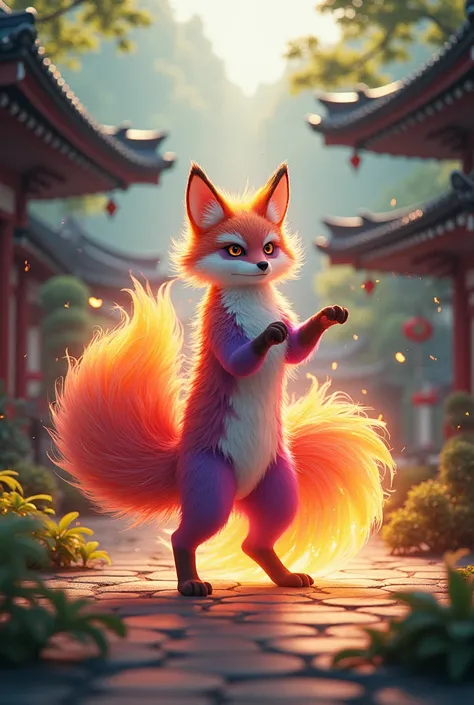 The nine-tailed fox　Rainbow Hair　Temple　Flame Dance