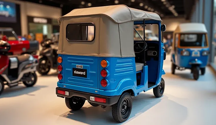 2025 shahi sawari Rickshaw blue color back view in Luxurious Showroom 