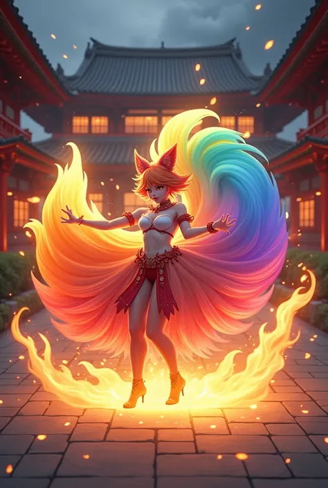 The nine-tailed fox　Rainbow Hair　Temple　Flame Dance　front　Its bouncing