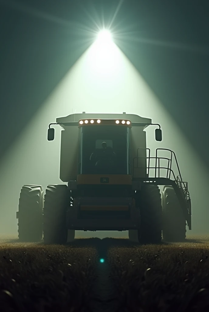 Bright light from a farm machine, no background