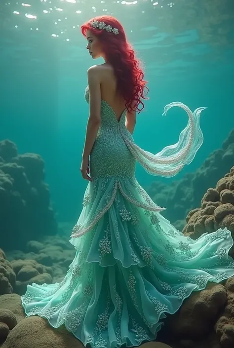 dresses with scales and pearls inspired by the movie The Little Mermaid Ariel