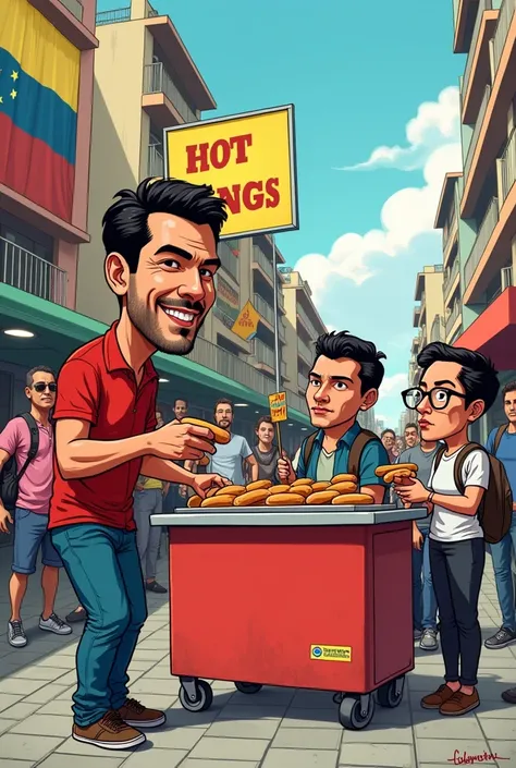 You can make a cartoon of a Venezuelan libertarian political YouTuber selling hot dogs as a political mockery to the extreme right!?