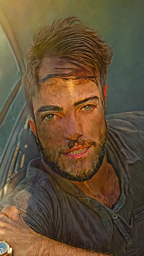a man with a beard and a watch on his wrist, attractive man, handsome and attractive, handsome male, attractive male, handsome attractive face, handsome man, masculine and handsome, handsome face, perfect handsome face, handsome face and beautiful face, we...