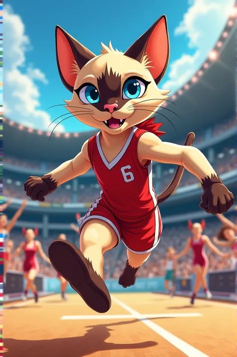 sports mascot (Siamese cat) 