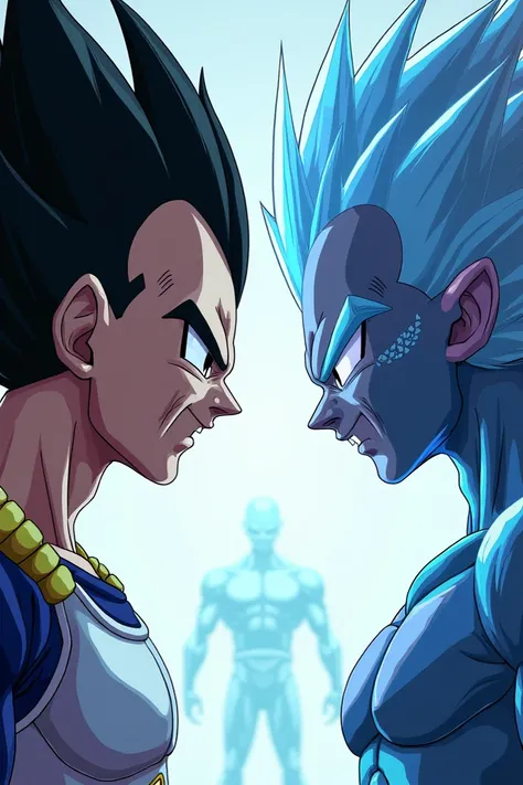 Please give me a image of dimond and Vegeta together face to face so give me a image 