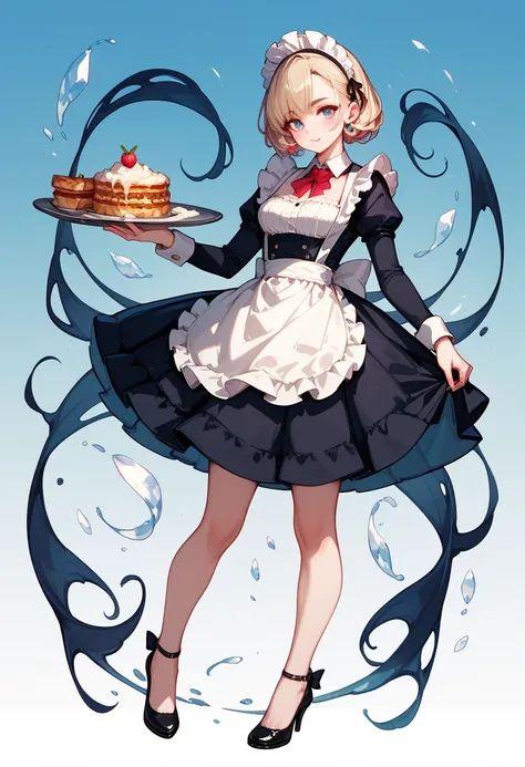 Maid Woman　Has big weapons　 full body view