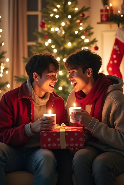 Jimin and Jungkook celebrating Christmas together