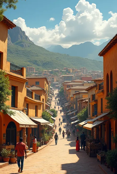 Une ville africaine très magnifique avec un mélange de maison en malien et se gratte ciel