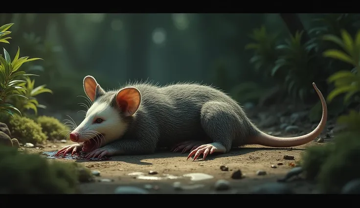 The opossum uses an extraordinary "playing dead" defense mechanism called thanatosis. When faced with danger, it collapses, drools, emits a foul-smelling liquid from its anal glands, and slows its breathing, convincing predators it’s already dead and unapp...