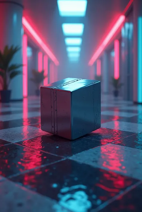 concept art of a cube on the ground, beautiful realistic atmosphere, environment, detailed, realistic, concept art, unreal engine 5, structure, sci-fi, ray tracing, CGI, perfect visuals, lighting, smooth, movie, screen-space reflections, ambient occlusion,...