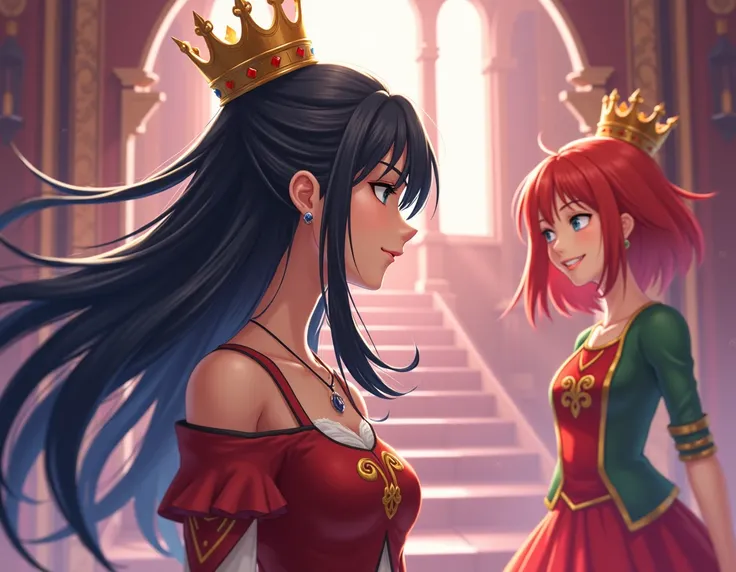  Kai was in Nargard Castle ,  much happier and more colorful ,  while on her head there was a crown ,  which always belonged to her .  Kai looked forward and could see Rosalie wearing a completely different dress, in red and green ,  colors that she would ...