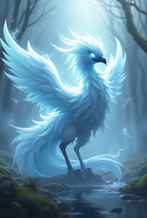 Pokémon white bird made of fog