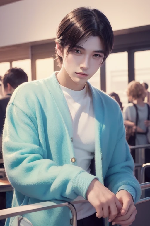 male,  pose dynamically in expensive and fashionable clothes inspired by Zheng Yanjuns style, Designed by Gucci ::3, Tumbler, 鄭燕軍のスタイルに触発された,   digital art ,  internet boy Lofi meme , Trends in this, Catalogue photo, 3D rendering beeple, rhadsとlois van baa...