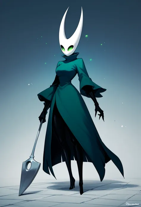 Hollow knight PornoQueen Full Body hair green eyes glowing