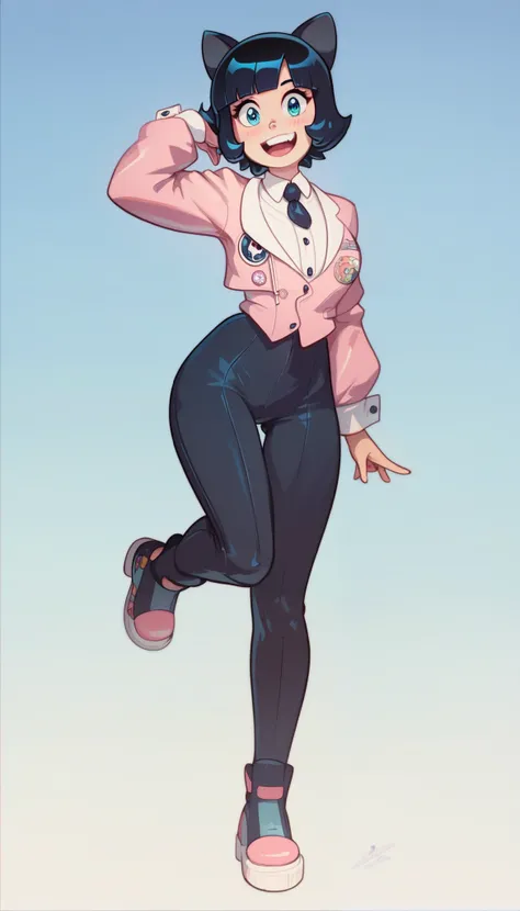 Masterpiece, best quality, high quality, ultra detailed, master-piece, hyper quality, hyper detailed, perfect drawing, Black bob hair with curled ends, short-hair, Kawaii Girl, cute fox costume, slim suit, sexy, born to seduce, ((full body))