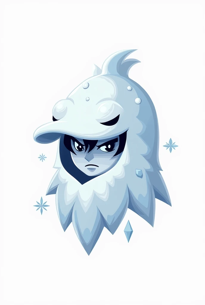 A minimalistic, clean-line logo featuring a stylized male character wearing a monster hat designed to resemble a snow monster. The hat has rounded features and smooth lines, with subtle details such as snowflakes and ice crystals, giving it a frosty, winte...