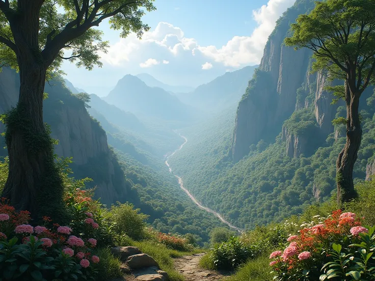 vista de cima, visão aérea, uma floresta mágica vista de cima, árvores e flores, caminhos , incredibly absurdres, best quality, ((extreme detail)),(ultra-detailed), extremely detailed CG unity 8k wallpaper