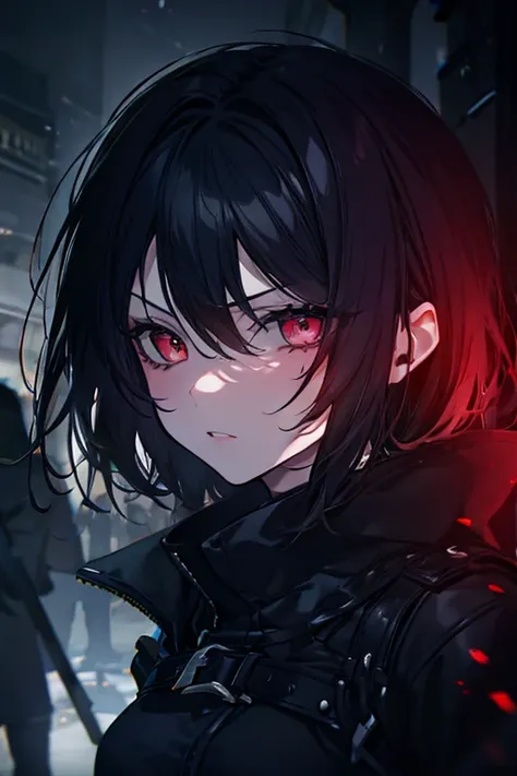 1girl, a dark haired woman with intense eyes and a fierce expression, clenched fists, angry facial expression, dark red lips, tense body language, dark fantasy, dark moody lighting, dramatic shadows, ominous atmosphere, dark colors, gritty, cinematic, hype...