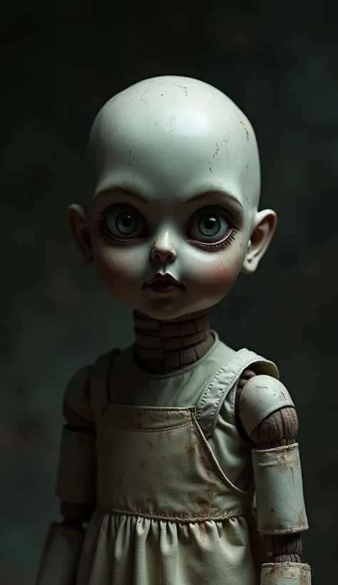 A creepy doll staring at the camera