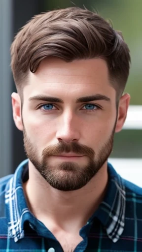 A Scottish man with short hair focusing on his face 