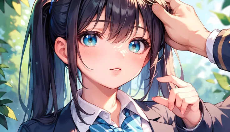 High school girl shyly confesses while scratching her head with one hand