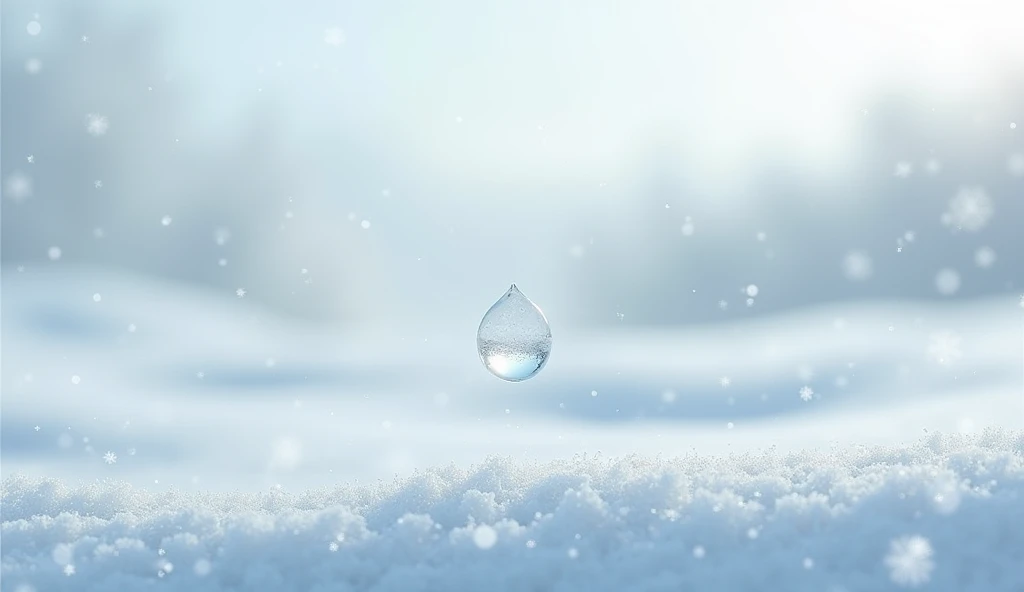 Imagine a drop of water falling in a snowy field