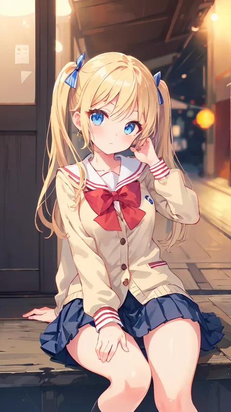   masterpiece on penis ,  beautiful detailed eyes,
Amazing 4K Artwork ,
 1 girl,
 blonde hair ,  twin tails,
 blue eyes,
(日本のHigh School Uniform,   Pleated Mini Skirt :1.3), (High School Uniform:1.2),
 super realistic, ( photorealistic:1.3),  RAW photo,  P...