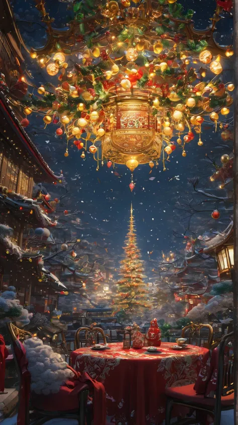 by Lee Jae and Gu An and bao pnan, Christmas Eve, intricate, (masterpiece, Representative work, official art, Professional, unity 8k wallpaper:1.3)