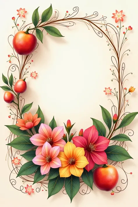 Create card decoration for half A4 paper one design 

Prepare by design by flowers, natural beauty, elegant, richness, fruitness and song notes