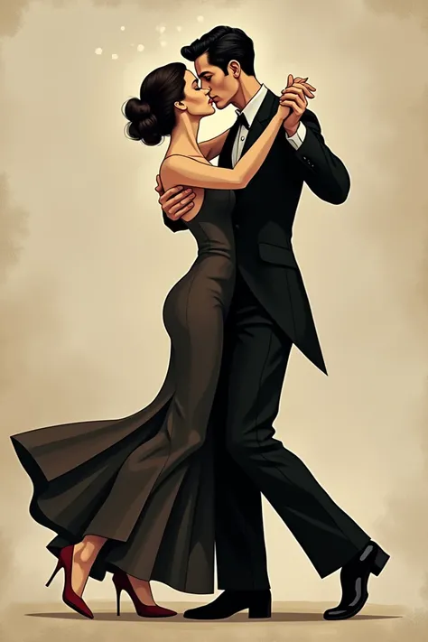 Cubism tango dancers