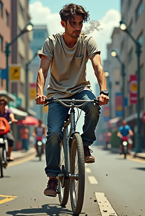 smoking, Using a bicycle