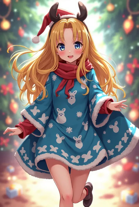 ((Alice in Wonderland pattern poncho:1.2)),
((Christmas pattern:1.4)),

BREAK

((Christmas cap:1.2)),((earrings:1.2)),

BREAK

((Alice in Wonderland pattern background)),((anime style)),

BREAK

((best quality:1.4)),((high resolutio:1.4)),((highres:1.4)),(...