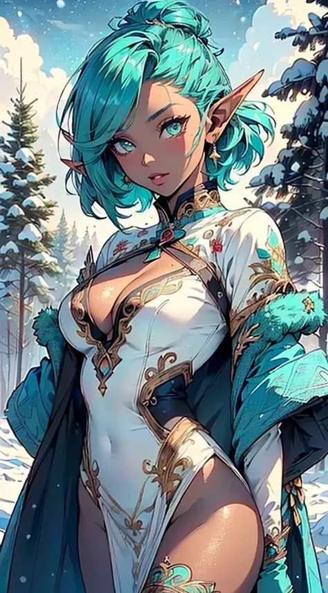 cute loli elf,(((little loli,tiny little body,little))),((())),((anime elf loli with extremely cute and beautiful aqua hair)), (((elf,elf ears))),

((lesbian,yuri)),(((flat chest))),((((aqua hair:1.35,undercut aqua hair,colored inner hair,ear breathing))))...