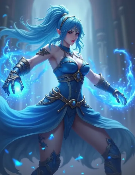 The awakened Mystic wears a cestus that, similar to the gauntlet, protects her fists, but also allows the use of even more powerful martial arts. Enveloped by the blue power of the Sea Dragon, she can quickly force her way in and out of any situation to di...