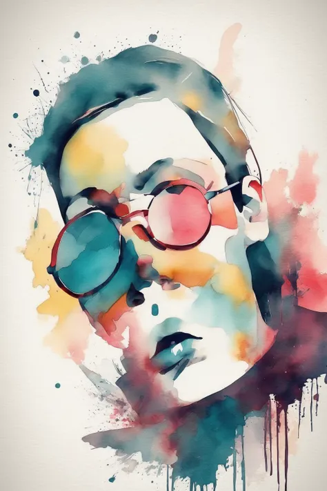  Style - Timelessly beautiful minimalistic watercolor art in pop art style 