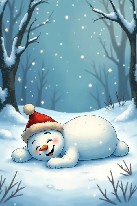 Old Christmas cartoon s face down in the snow Frosty the Snowman