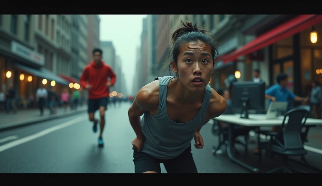 An inspiring video that motivates people not to give up in the face of challenges. It shows images of individuals overcoming difficulties: an exhausted runner crossing the finish line, a student studying late into the night, a worker persevering in their t...