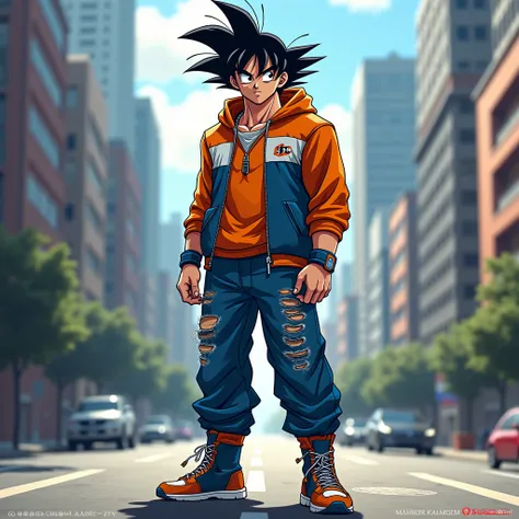 GOKU WEARING STREETWEAR-STYLE CLOTHING