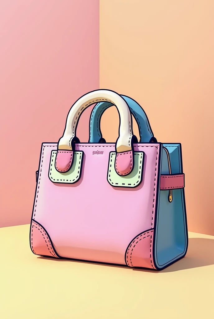 bold and easy colring book handbag image coloured in