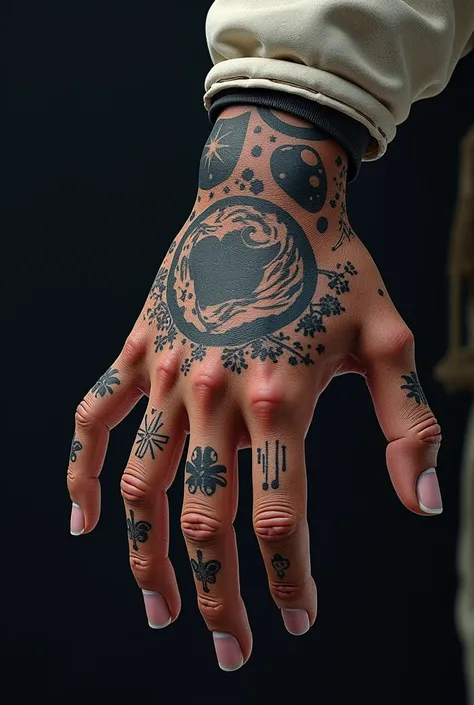 Astronaut hand tattoo