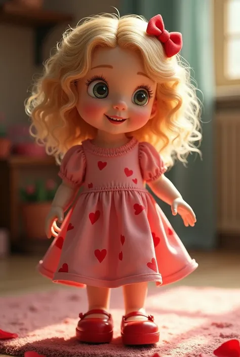 rosy is a small girl five years old and she has curly golden hair and she wear red shoes and pink drees,one day rosy in the room with grand mother and grand mother gives red shoes for rosy and rosy was suprised