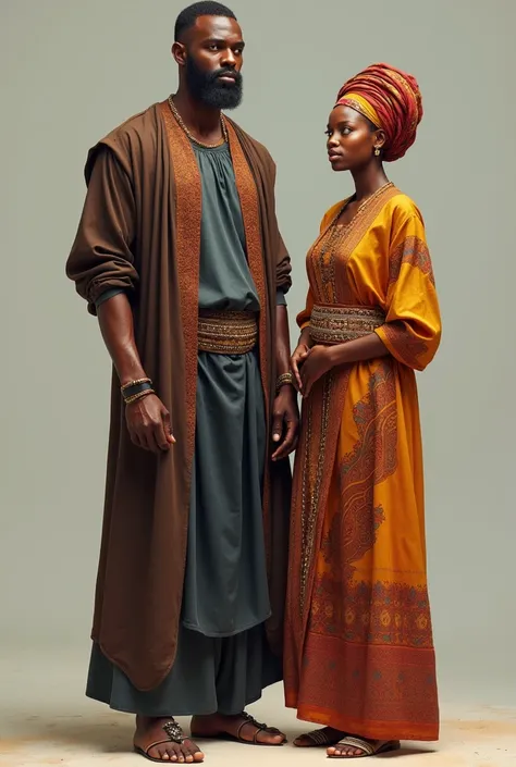 Somali man with 183cm tall standing next to  somali woman with 174cm tall 