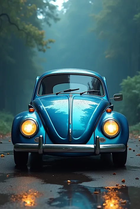 a Volkswagen beetle car inspired by a shark , The color of the fins ,  morphology and more representative features of the animal must be reflected in the body,  without losing the peculiarity that it is a vehicle must have doors , Seating, Lights,  wheels ...