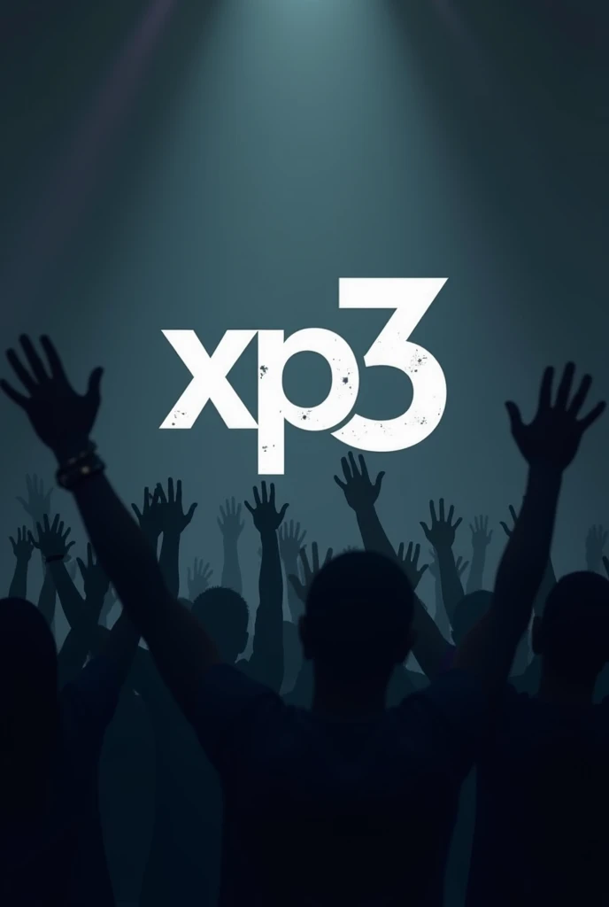 A symbol with the writing  "XP3  "  this image Im going to add to my churchs youth account,  So I need an image with these three letters  : "XP3  "  with a dark worship background image of people worshiping with their hands raised