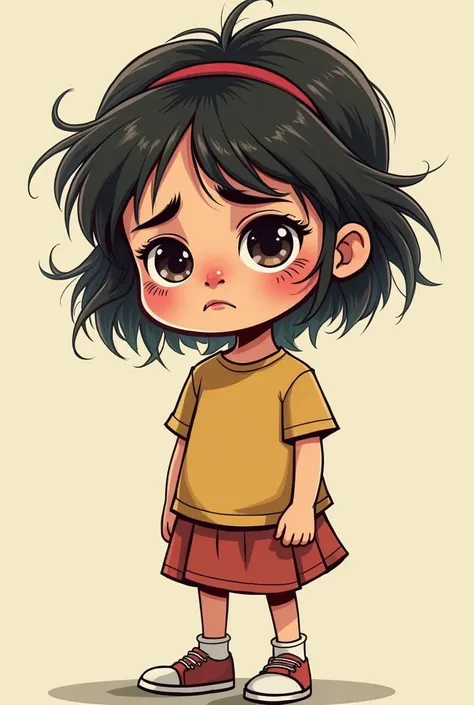 Distressed  girl, cartoon art