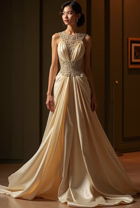 Elegant and luxurious evening dress with Thai flair