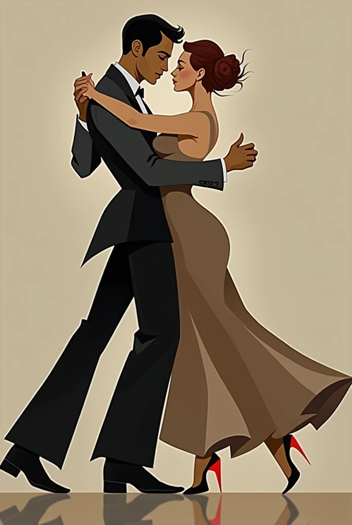 Cubism tango dancers