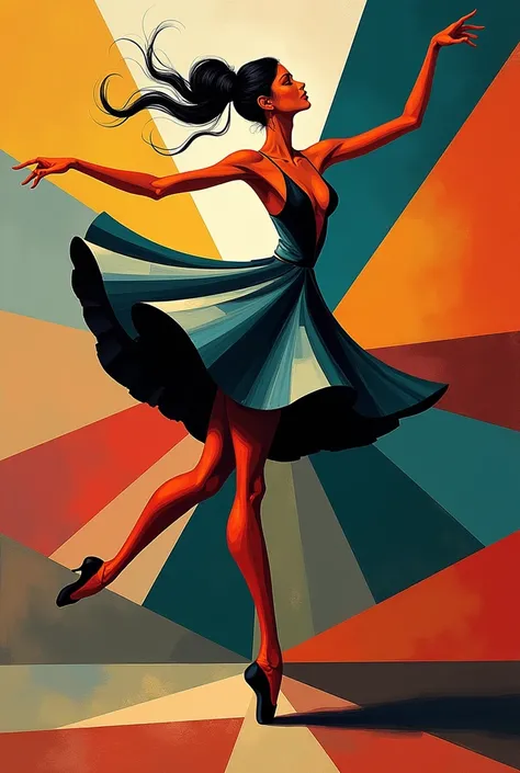 Cubist style tarantella ballerina 