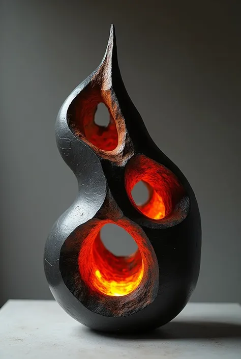 Sculpture decoration made with fire