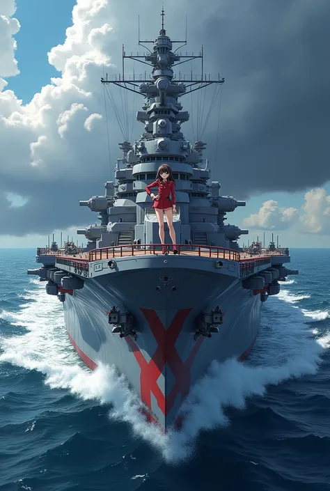  Anime Girl Battleship, red seeagam 